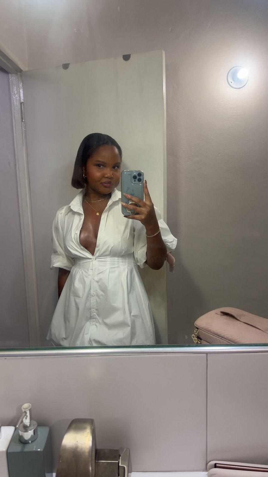 Woman in white dress